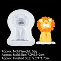 Silikonform Löwe B817 für Fondant und Kuchendekoration mit Maßen für DIY Backzubehör - Transparenter Großer Löwe (B817)