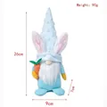 Gnome de Pâques bleu avec oreilles de lapin et carotte, taille 26x9x7 cm - Bleu