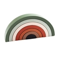 Rainbow wooden stacking blocks toy in natural green and earthy tones for early education - 6-Piece Set / Small Rainbow 2 (Earth Tone)