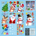9-sheet 3D Christmas window stickers set featuring cute polar bear and Santa Claus designs - Santa Claus and Teddy Bear Combination / 20*30cm (Set of 9 Sheets)