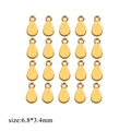 20pcs golden drop-shaped stainless steel charms 6.8x3.4mm for DIY jewelry making - Blank Short Figure 8 / Gold