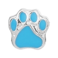 Charm a forma di zampa in smalto blu e argento per braccialetti fai-da-te eleganti - Celeste