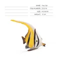 Realistic white and yellow angelfish model with black stripes, size 9x2x8cm - Angelfish (ZQ1016)
