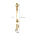Vintage gouden 304 roestvrijstalen diner vork met afmetingen 20,5 cm en gewicht 45 g - Gouden Dinervork