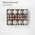 40PCS rose gold Christmas ornaments set with 6cm and 3cm matte and shiny balls - Ansx612 (rose Gold) 40-pack
