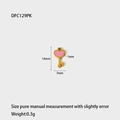 Detailed view of pink heart key pendant with dimensions 14mm by 7mm and weight 0.3g - Pink Heart Key (DFC129PK)