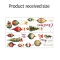 Detailed dimensions of 90x60cm Christmas wall sticker with festive ornaments and bows - XMAS122 / 30*90cm*2pcs