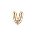 Minimalist 18K gold-plated bubble letter V pendant with a polished balloon texture finish - Letter V / Gold