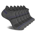 Set of 6 dark grey ankle athletic socks with arch support and breathable mesh - Free Size 39-47 / Gray