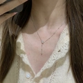 Silver Teardrop Tassel Necklace