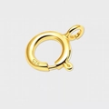 925 sterling silver spring ring clasp in golden finish for jewelry making - Gold Spring Ring Clasp