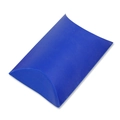Elegant light blue pillow box for jewelry and wedding favors on a clean white background - Dark Blue