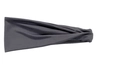 Detailweergave van de donkergrijze brede sport hoofdband van elastische stof textuur - donkergrijs