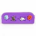 Purple silicone pencil case with Halloween charms and breathable hole design - Small / Deep purple