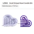 Striped heart silicone mold for DIY resin coaster with measurements of 9x10x2cm - Small Heart Stripe