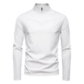 Haut de protection solaire UPF100+ blanc pour homme à manches longues et demi-zip - S / Blanc