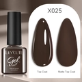 LILY'CUTE Gel Polish X025 deep coffee brown color in gloss and matte finish effects - Dark Brown (25)