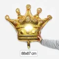 Large golden crown foil balloon for birthday party decoration, size 88x87 cm - Large Gold Crown