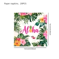 20 Stück Aloha Tropen-Servietten mit Flamingo und Palmblatt für Party-Dekorationen - Flamingo 3 (Flamingo Aloha Tropischer Stil)