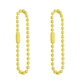 Juego de dos cadenas de bolas amarillas de 12cm para joyería DIY y llaveros - Amarillo
