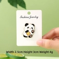 Cute panda enamel pin holding a lucky charm on fashion jewelry card for clothing - Lucky Star Panda