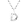 Minimalist silver stainless steel necklace featuring a textured letter D pendant for women - Letter D / Steel