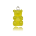 Ciondolo a forma di orsetto in resina gialla traslucida con anello per gioielli fai-da-te - Orso Giallo