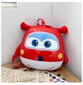 Red cartoon airplane child backpack with Super Wings character and hard shell case - Airplane / Red