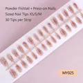 Pink gradient cat-eye press-on nails with glitter mermaid tail design and 30 pieces layout - Pink Fentai Fishtail Style (MY025-T)