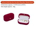 Red velvet double ring box with golden buckle for jewelry gift packaging 7.5cm - Double Ring Box / 7.5*4*3.5cm / Red