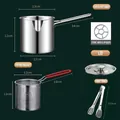 Stainless steel deep fryer set with basket, lid, tong, and red heat-resistant handle - Deep Fryer Full Set