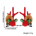 Cute Christmas reindeer antler hair clips with red felt horns and bell ornaments - Red Berry Red Antler