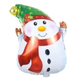 Christmas snowman foil balloon with green hat and red scarf for holiday party decor - Scarf Snowman