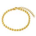 Minimalist gold hollow bead chain bracelet with lobster clasp and extension chain - Gold 4mm (KB143571-Z)
