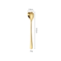 Golden heart-shaped stainless steel spoon with 14.3cm length and 2.9cm width - Short Handle (14.3cm) / Gold