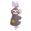 Giocattolo di peluche bradipo per cani con corda di cotone bianco per piccoli animali - Bradipo / Grigio