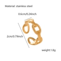 Vergoldeter Gliederkettenring aus Edelstahl mit verstellbarem geometrischem Design - JR020-Kettentextur