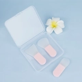Tragbares 3-teiliges Silikon-Gesichtsmasken-Pinselset in Rosa mit transparenter Reisebox - Rosa Maskenpinsel-Box-Set