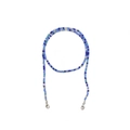 Handmade beaded glasses chain in blue and silver tones with lobster clasps - Blue