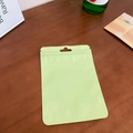 Matte light green macaron color stand-up pouch with top zipper seal and hang hole - Avocado Green