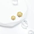 Perle intercalaire fleur plaquée or et zircon pour création de bijoux DIY - 8mm / Style 3 / Or Blanc