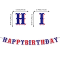 Honkbal happy birthday slinger in rood blauw wit met gedetailleerde afmetingen van letters - Honkbal Verjaardag Letter Banner