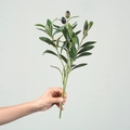 Artificial olive branch with four forks and dark green leaves with realistic fruits - 4 Forks Olive Branch With Fruits