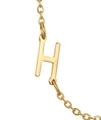 Polished gold stainless steel necklace with a brushed finish letter H pendant - Letter H / Gold