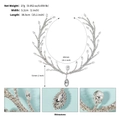 Detailed size parameters and rhinestone craftsmanship for bridal silver forehead chain - Silver HS-J7130S