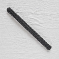 Handcrafted black cotton curtain tieback featuring a minimalist bohemian braided pattern - Long Style / Black
