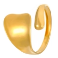 Modern 18K gold-plated stainless steel open ring with irregular heart design - Heart Shape Wide Surface Style (BJGR0933)