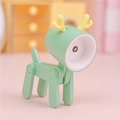 Mini green deer LED night light with adjustable joints and cute yellow antlers design - Deer / Green