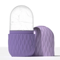 Purple silicone face ice roller with wave texture for facial massage treatment - Bag Style - Purple