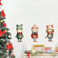 Stickers muraux de Noël avec animaux mignons en tenue d'hiver style aquarelle - PH-QT1238/Animaux de Dessin Animé en Vêtements d'Hiver